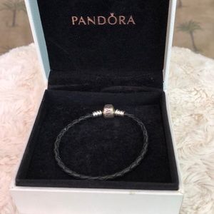 Black braided Pandora bracelet
